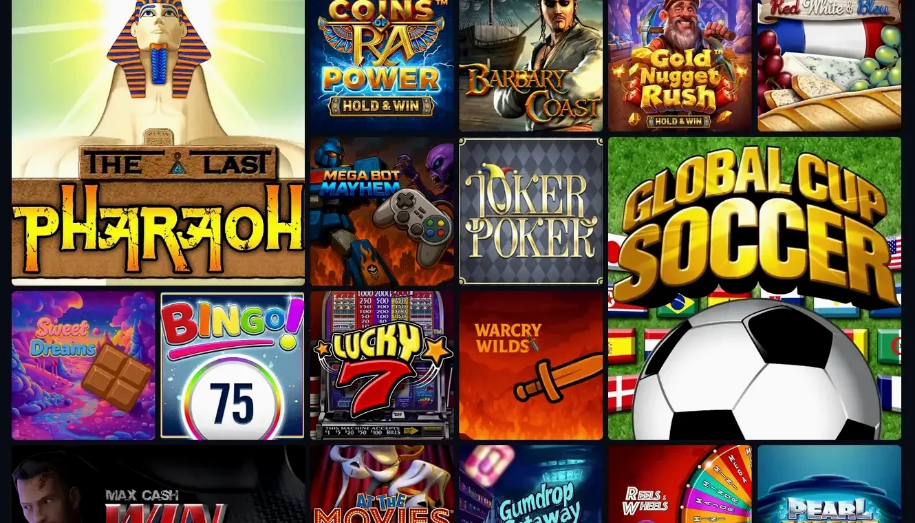 Игровой интерфейс онлайн казино Вулкан